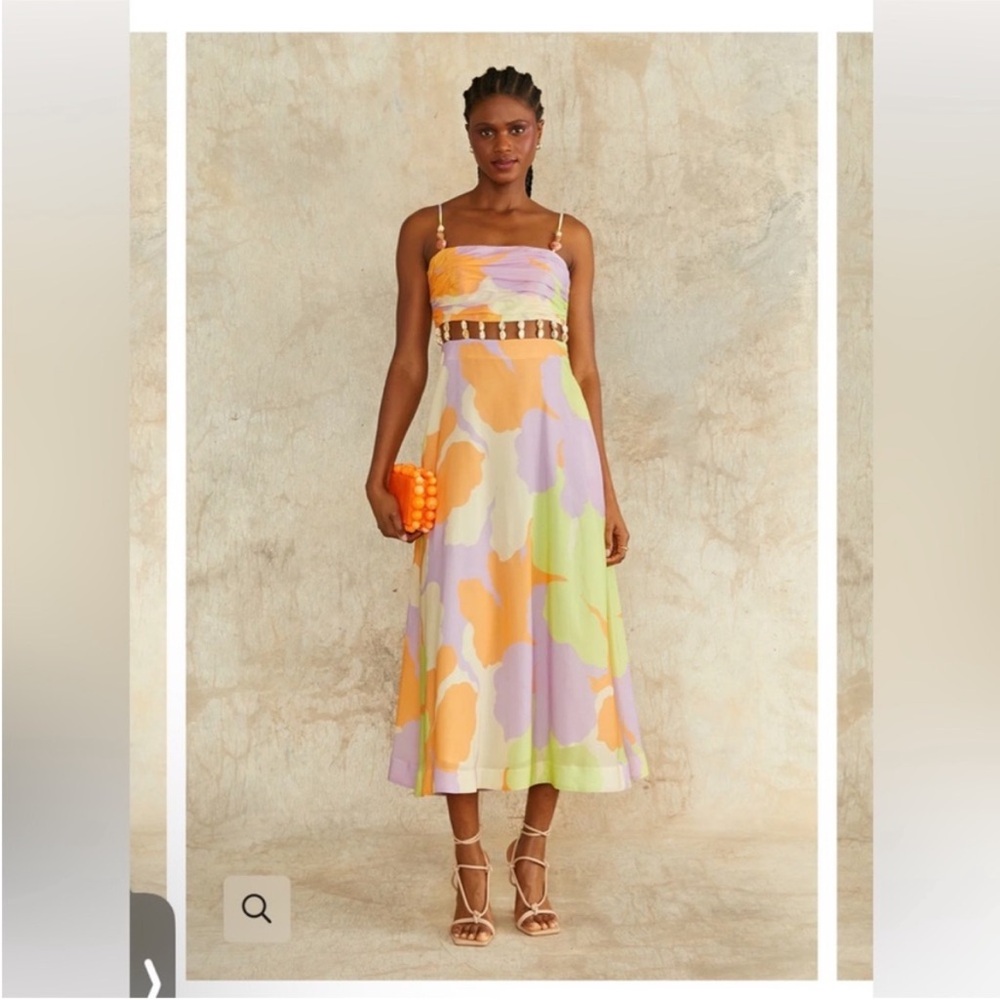 Amur Georgie Beaded Waist Midi Dress size 2